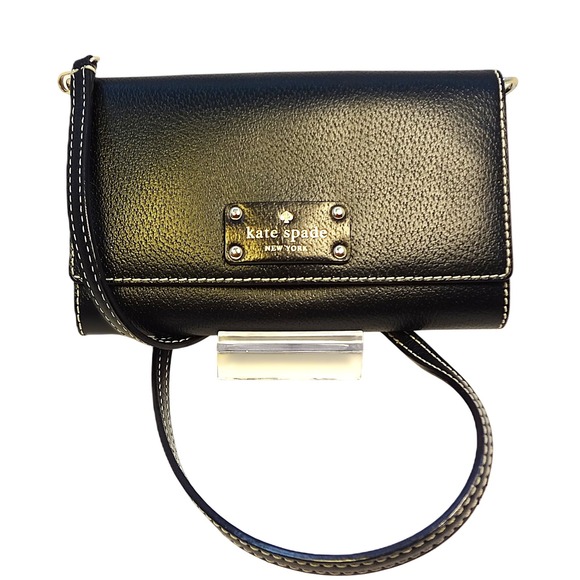 Kate Spade New York Wellesley Natalie Convertible Clutch Crossbody Bag Black - Picture 1 of 8
